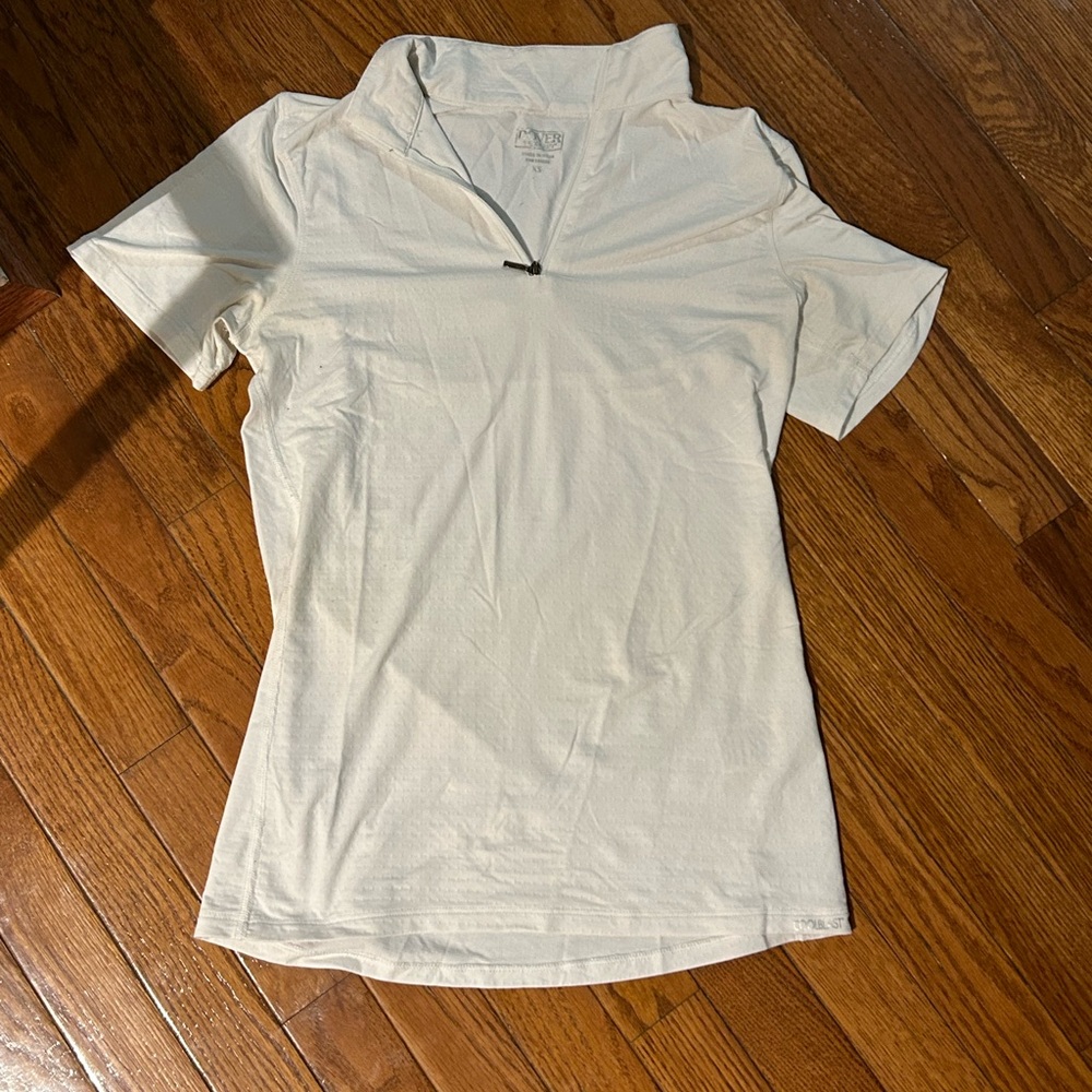 white horseback riding shirt